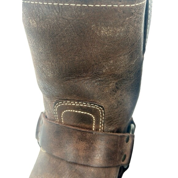 Frye 87400 Men’s 10.5 Brown Leather Harness Motorcycle Riding Engineer Boots - Picture 4 of 16